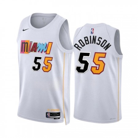 Män Miami Heat Tröja Duncan Robinson 55 Nike 2022-23 City Edition Vit Swingman